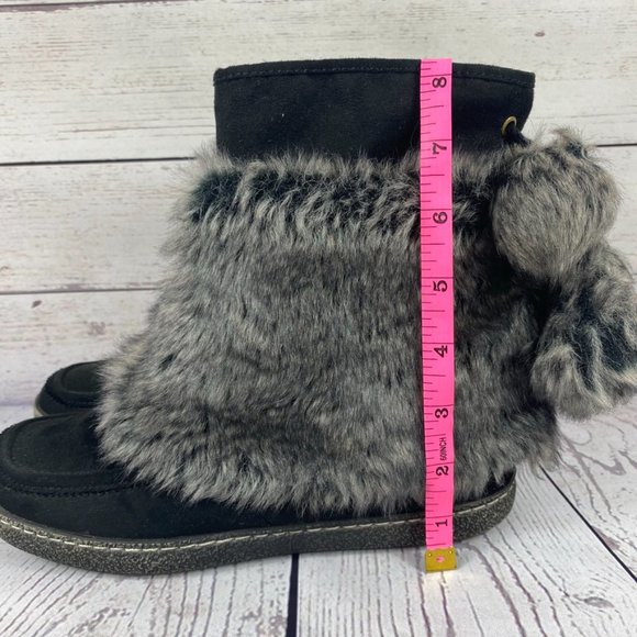Qupid Faux Fur Boots Black Size 7.5 - Picture 8 of 10
